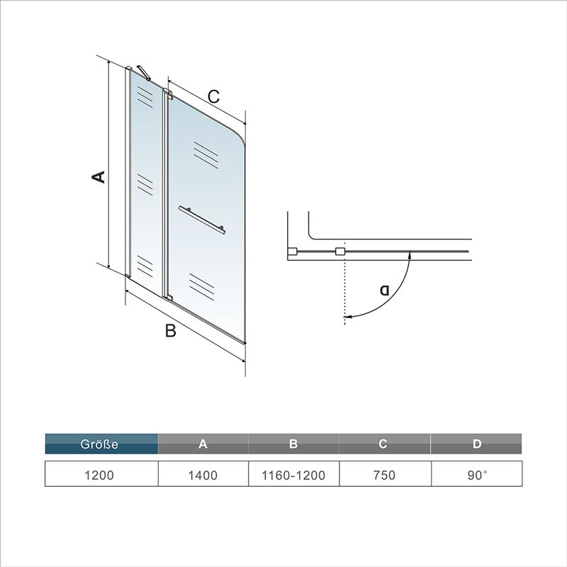 Badewannenaufsatz Duschkabine badewannenfaltwand Glas duschwand badewanne