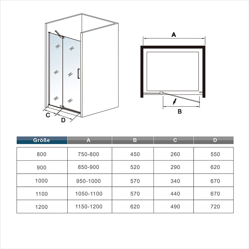 Duschkabine duschtür Glas Drehtür