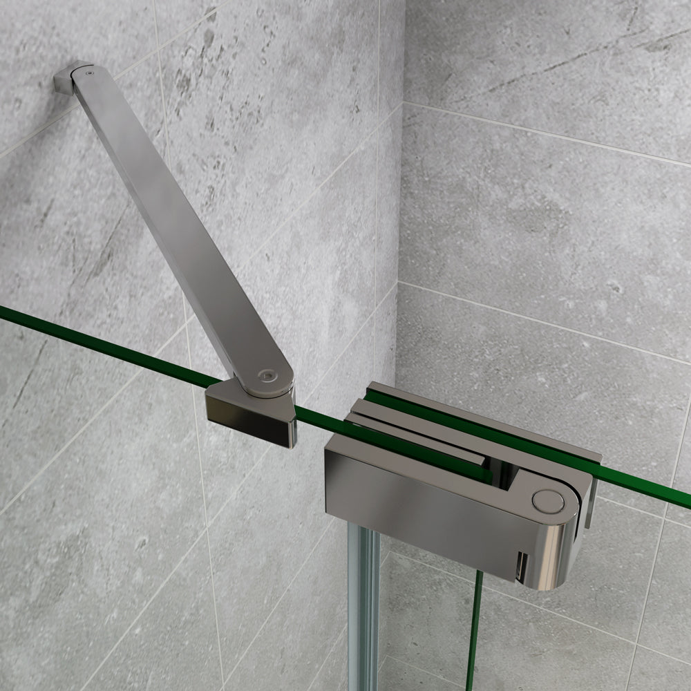 Walk In Drehtür 96 cm H.195 cm Chrom Duschabtrennung 8 mm NANO Glas