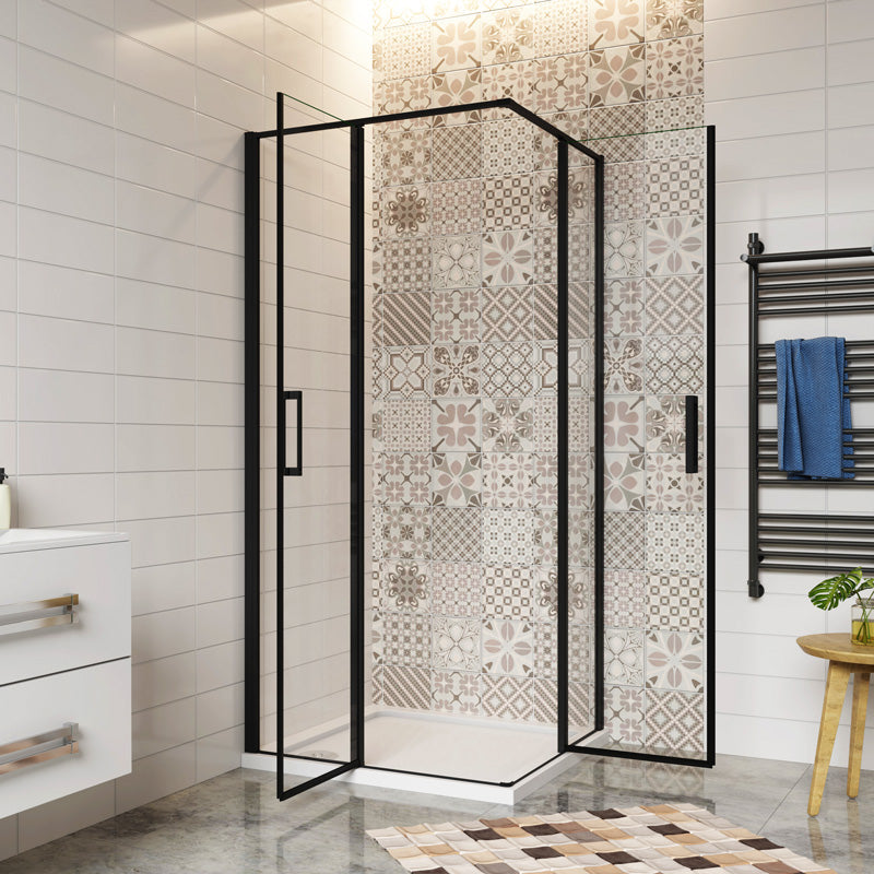 Eckeinstieg Dusche Duschabtrennung 80x80 cm Höhe 185 cm Drehtür Duschkabine