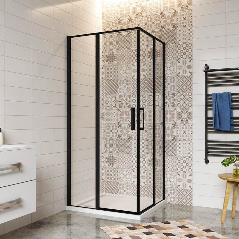 Eckeinstieg Duschkabine 80x80 cm Höhe 185 cm Drehtür Dusche Duschabtrennung