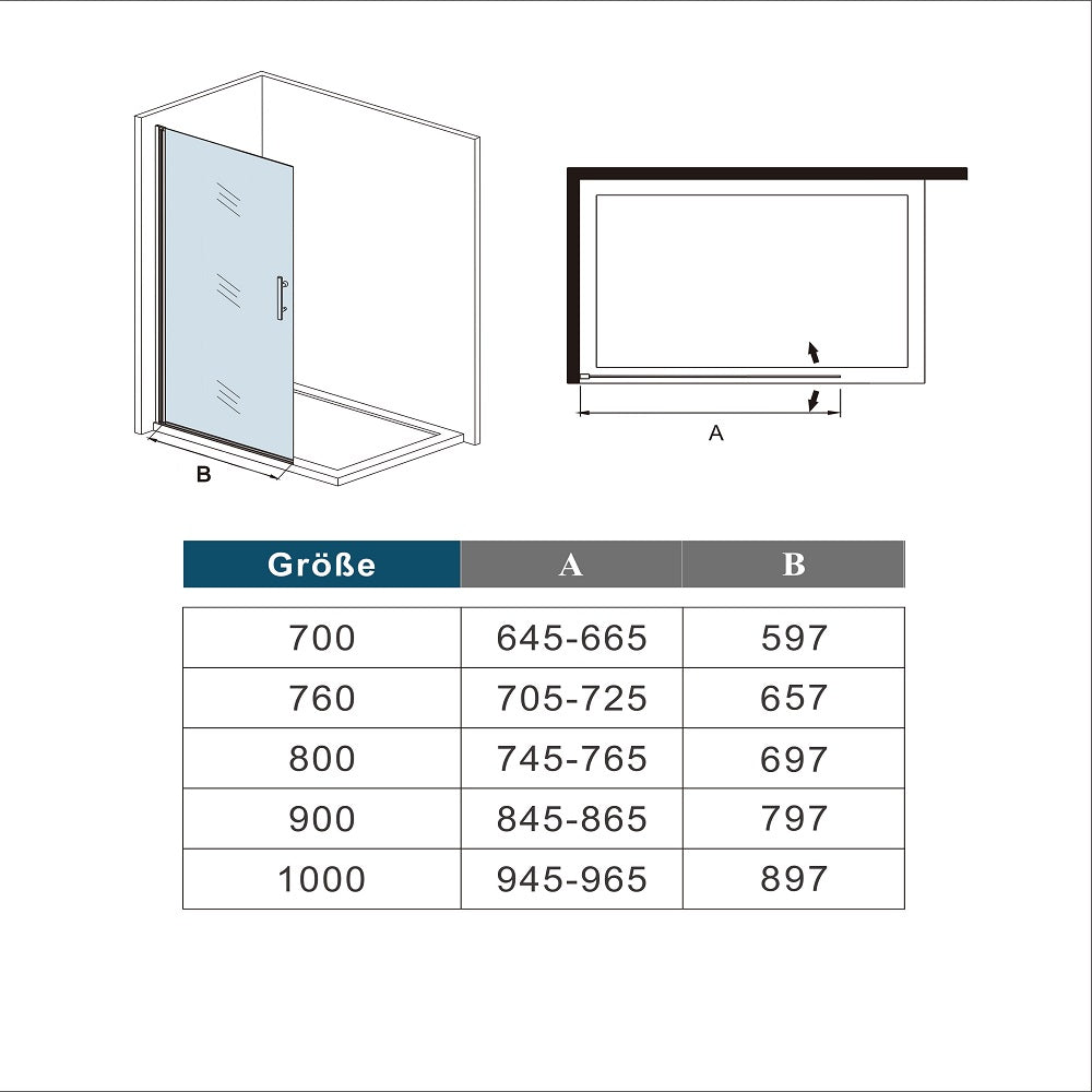 Walk-In Duschen Duschkabine duschwand Glas dusche