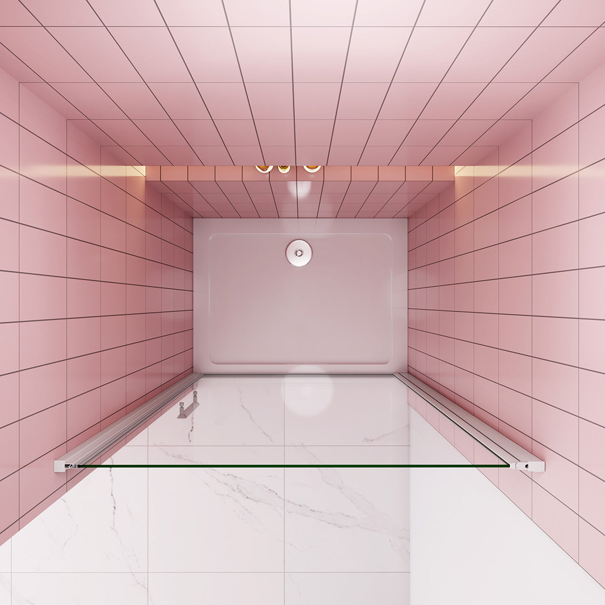 Nischentür Dusche Duschabtrennung Drehtür matt grauweiß 80 cm Höhe 185cm Glas