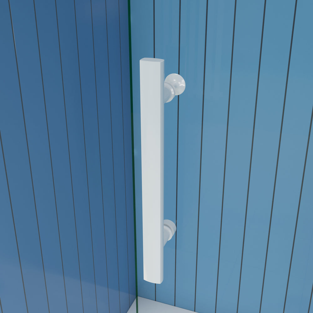 Duschkabine Eckeinstieg 100x100 cm H.185 cm Weiß Duschabtrennung 5 mm Glas