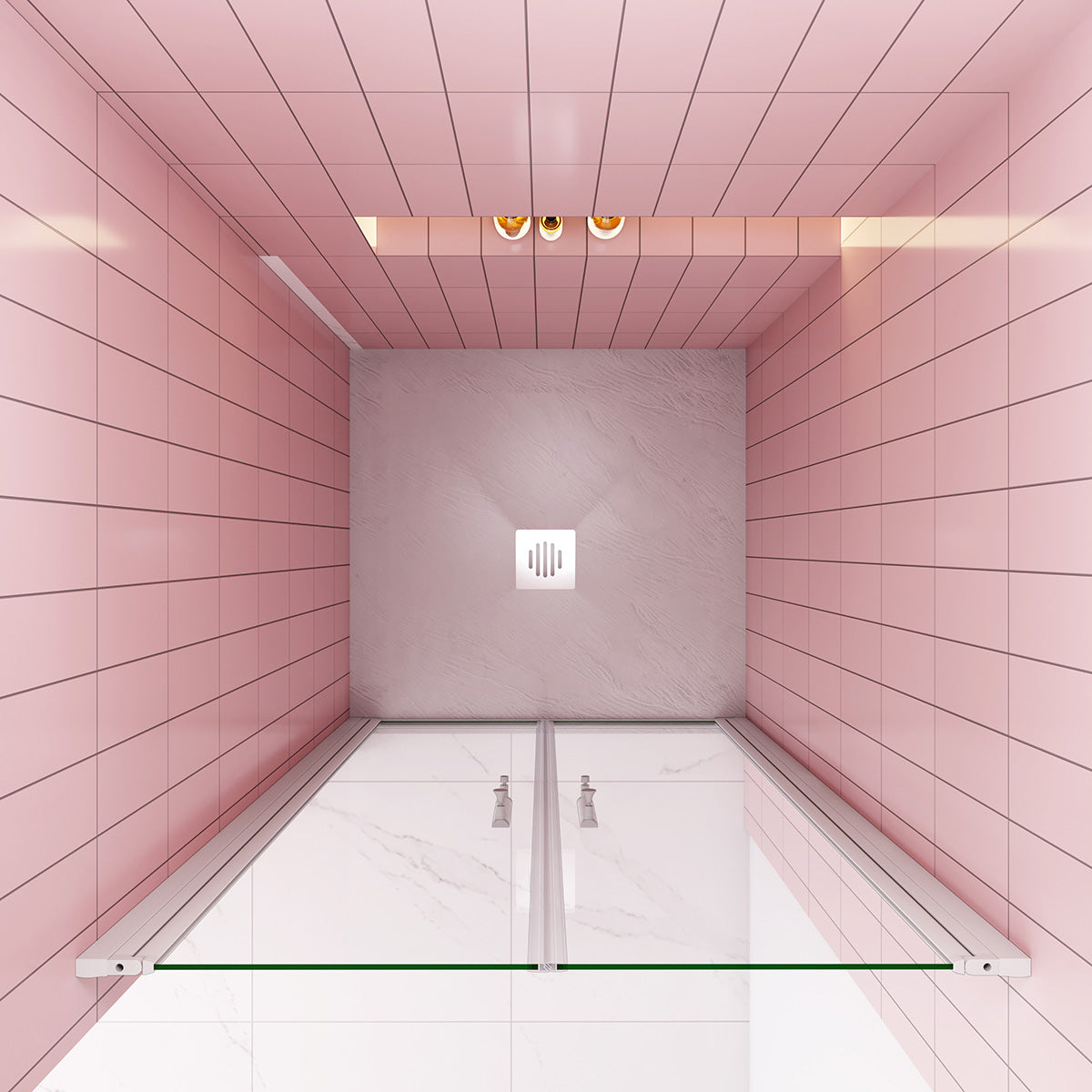 Nischentür Dusche 100 cm Höhe 185cm Doppelpendeltür Drehtür Duschabtrennung