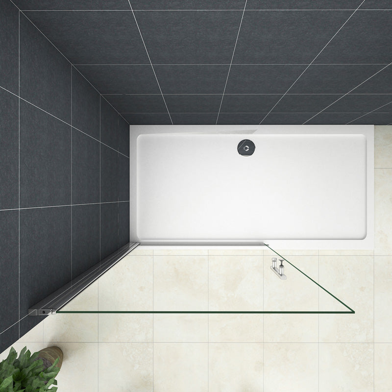 Walk in Duschtür 96 cm Höhe 185 cm Glas Drehtür Dusche Duschabtrennung