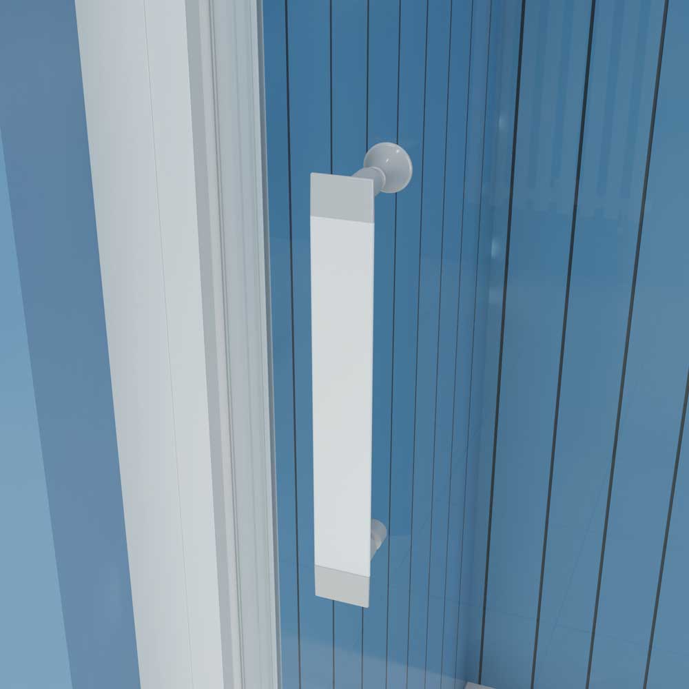 Drehtür Nischentür 90 cm Matt Grauweiß 5 mm Glas H.185 cm