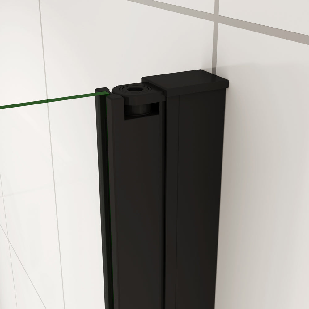 Pendeltür Nischentür 90 cm Schwarz 8 mm NANO Glas H.200 cm