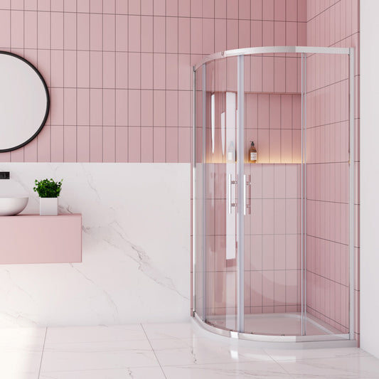Rundduschen Glas Schiebetür 90x90 cm Höhe 185cm Dusche Duschabtrennung