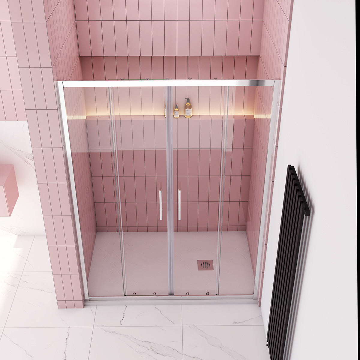 Nischentür 120 cm Höhe 190 cm Schiebetür Dusche Duschabtrennung