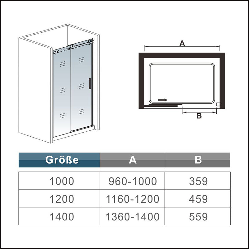 Schiebetür Duschkabine duschtür Glas
