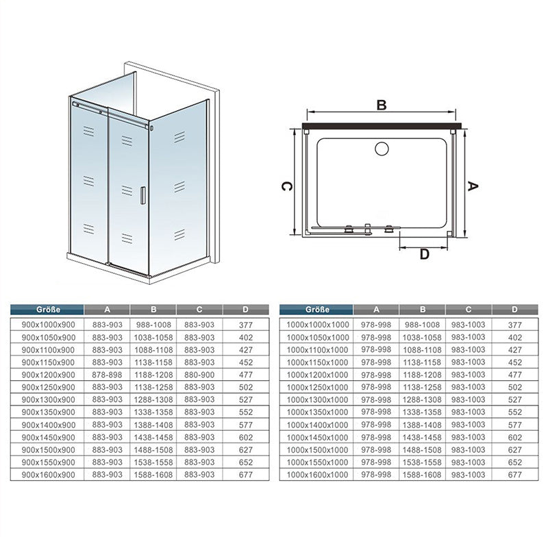 Duschkabine glastür Schiebetür