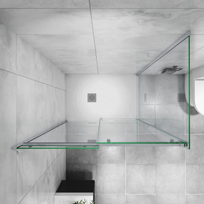 Duschtür+Seitenwand Dusche Duschabtrennung 150x70 cm Glasstärke 6mm Schiebetür Duschkabine