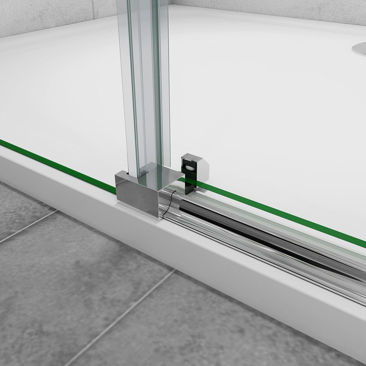 Nischentür Dusche 120 cm Glasstärke 8mm Schiebetür Duschabtrennung
