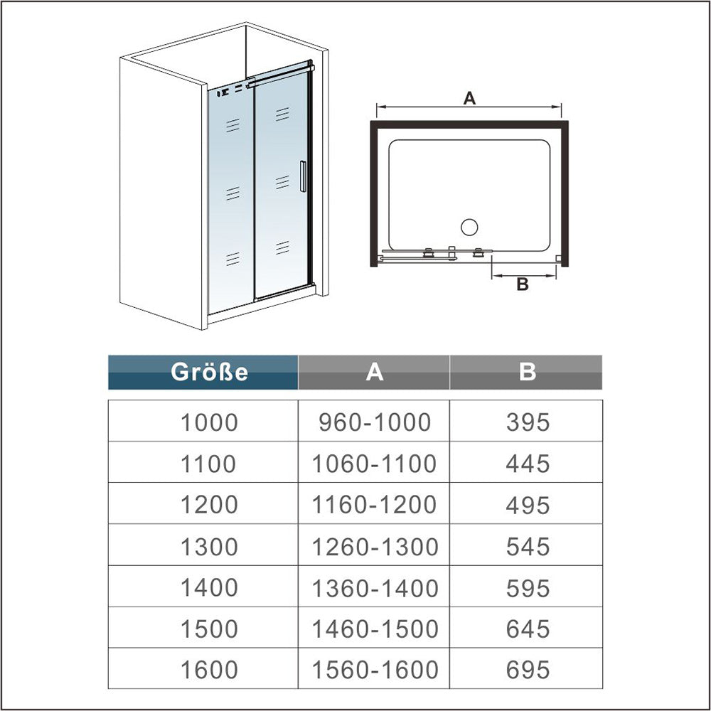 Schiebetür Duschkabine duschtür Glas nische