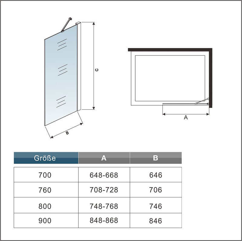 Walk-In Duschen Duschkabine duschwand Glas dusche