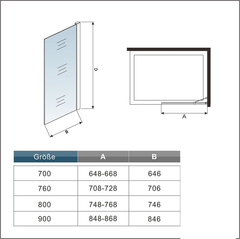 Walk-In Duschen Duschkabine duschwand Glas begehbare dusche