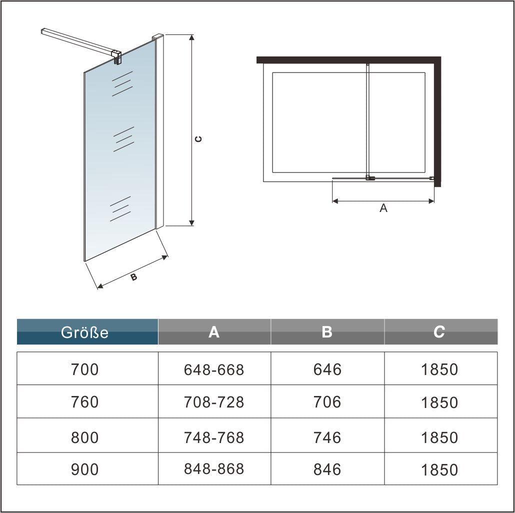Duschkabine duschwand Glas begehbare dusche Walk-In Duschen