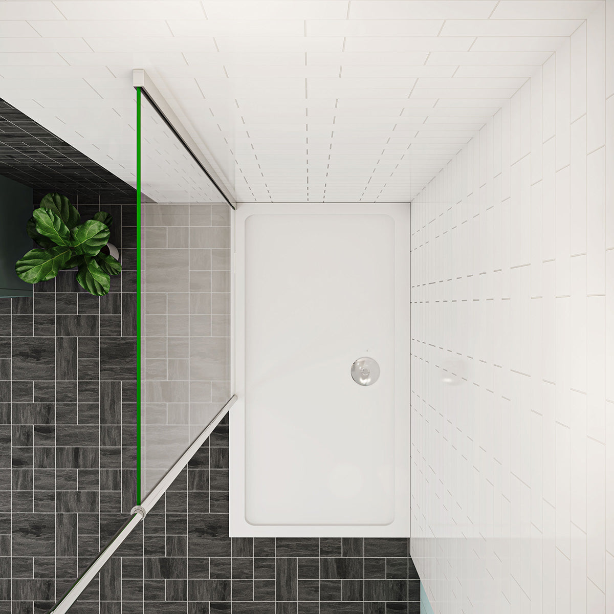 Walk in Duschwand 30 cm Höhe 200 cm Deckenstütze Dusche Duschabtrennung Duschkabine NANO Glas