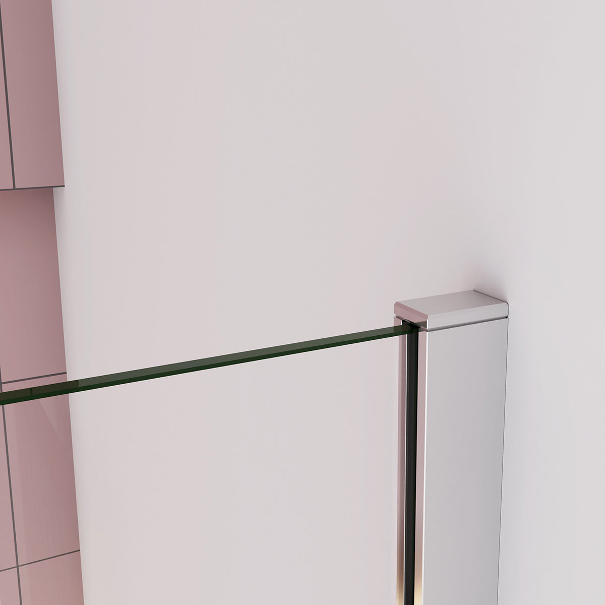 Walk in Duschwand Duschkabine 60 cm H.200 cm 10mm Glas mit Stabistange Dusche Duschabtrennung