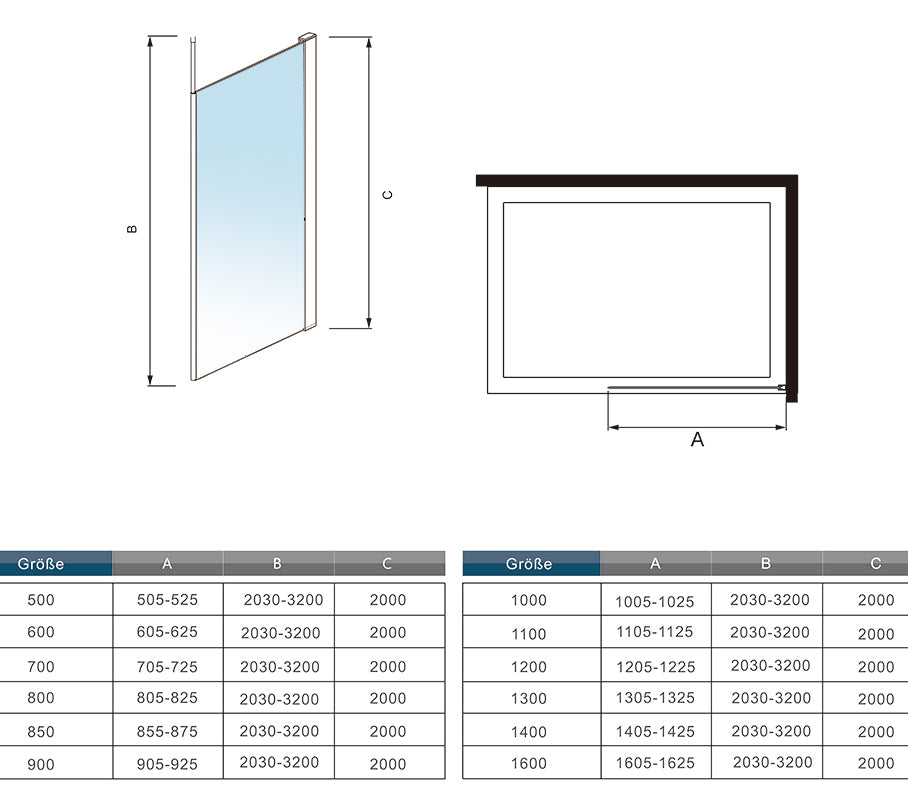 Walk-In Duschen Duschkabine duschwand Glas dusche