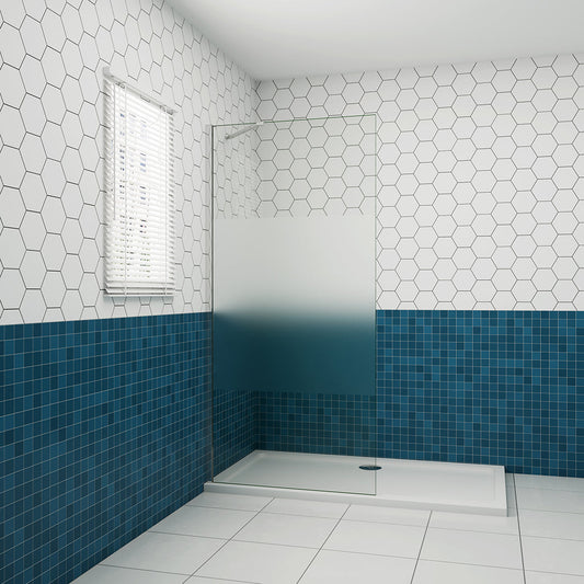 Walk in Dusche Freistehend Nanobeschichtung 8mm Glas 120 x H.200 cm mit Stabilisationsstange
