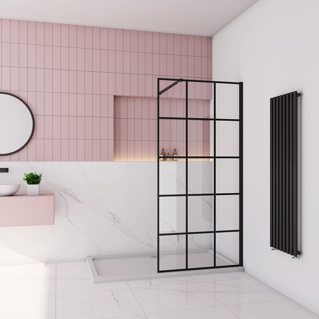 Duschabtrennung Walk-In-Dusche 8mm NANO Glas 120 x H.200 cm mit 73-120cm Stabilisationsstange