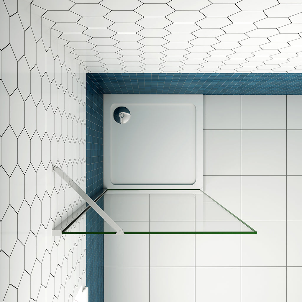 Walk-In Duschen barrierefreies Bad 8mm NANO Glas 160 x H.200 cm mit Stabilisationsstange