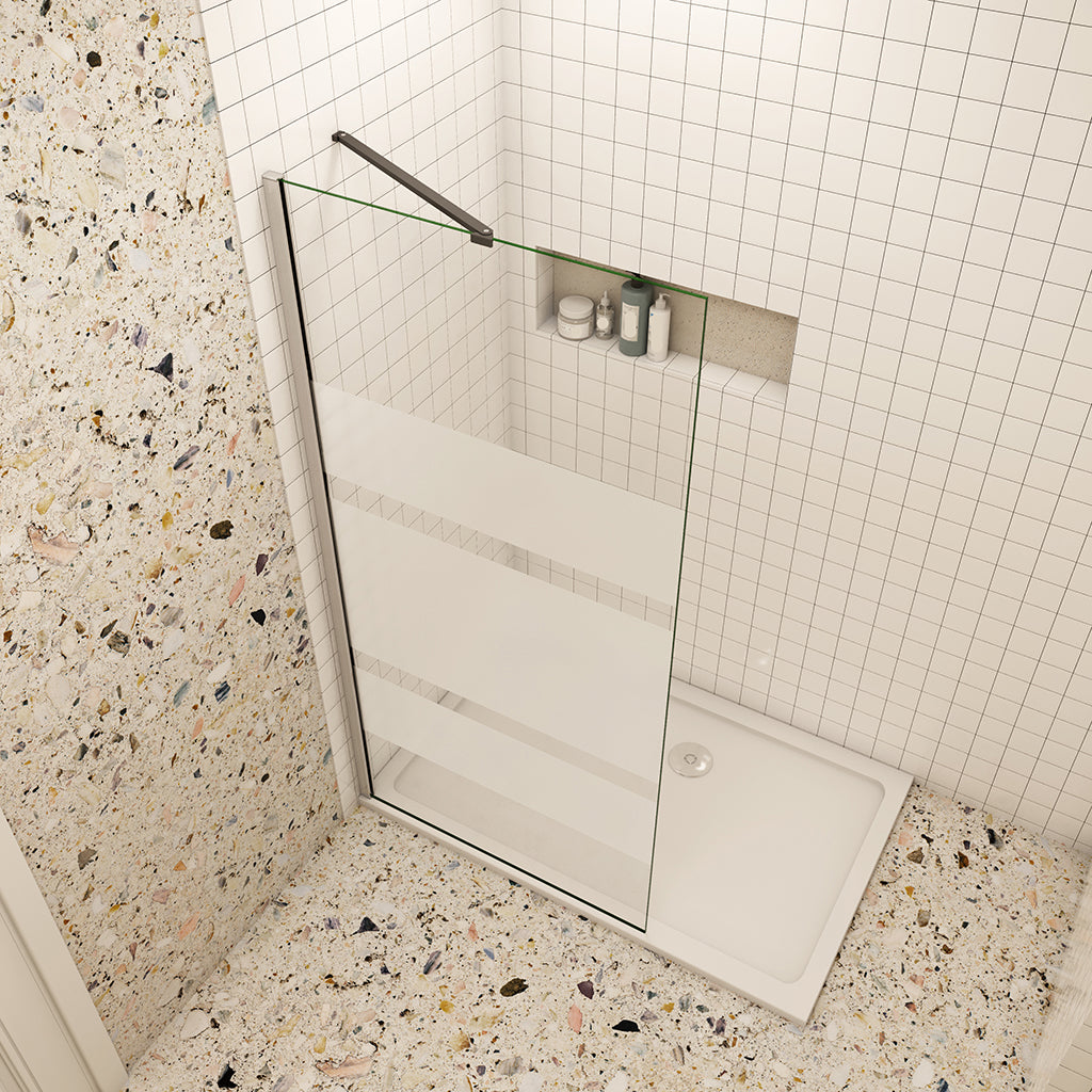 Walk In Duschkabine aus 6mm NANO Glas Dusche H.190cm Duschwand mit Stützstange