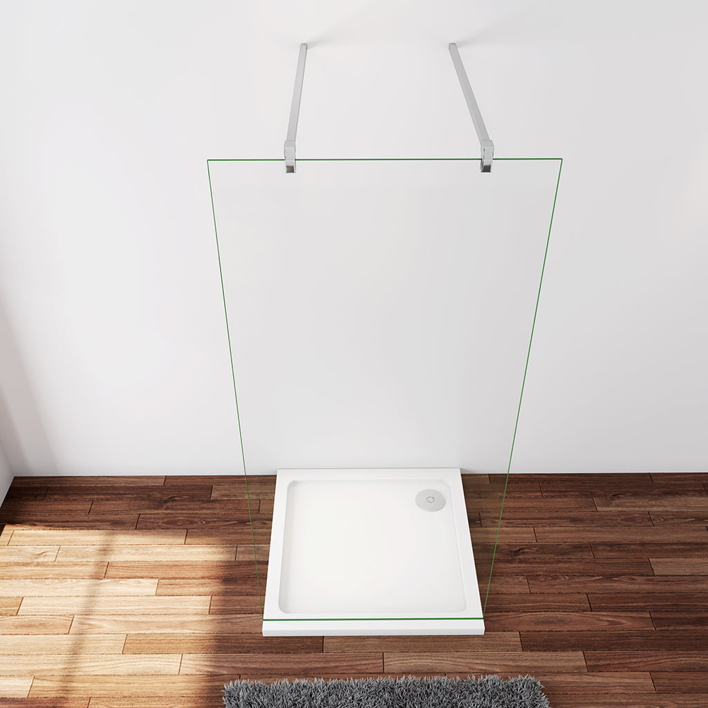Duschkabine Duschwand 117.7 x H.200 cm 10mm NANO Glas Stabistange 140 cm Duschhaus