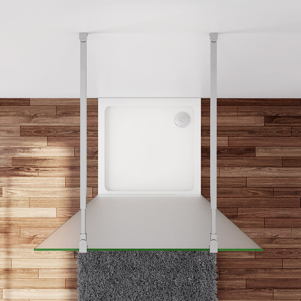 Duschwand Duschabtrennung 117.7 x H.200 cm 10mm Glas mit Glasschutzfolie Stabistange 73-120 cm Duschhaus