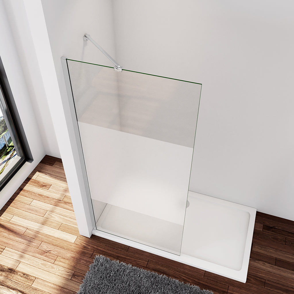 Walk In Dusche Duschwand 120 x H.200 cm 8mm Glas mit Glasschutzfolie Aluminium Duschhaus