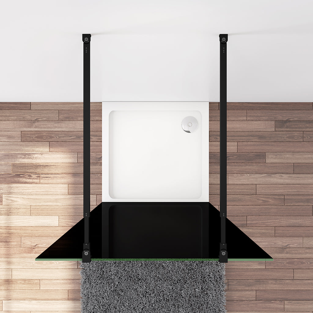 Walk In Duschwand Dusche 137.7 x 200 cm 8mm Glas mit Glasschutzfolie Stabistange 73-120 cm Duschwänd