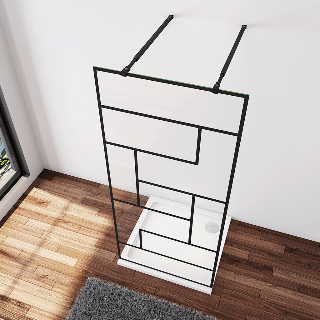 Duschabtrennung Duschwand 137.7 x 200 cm 8mm NANO Glas Stabistange 73-120 cm Glaswand