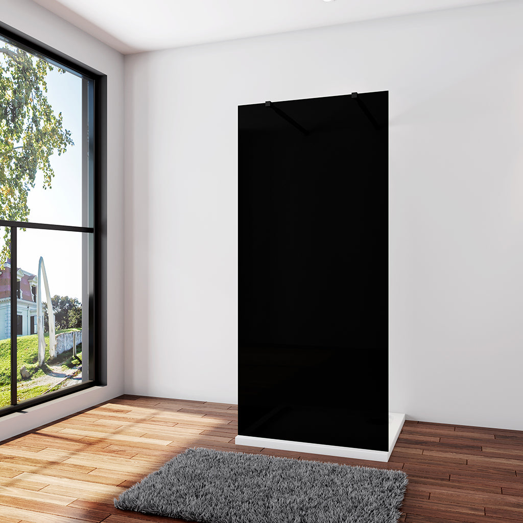 Walk In Dusche Duschwand 77.7 x H.200 cm 8mm Glas mit Folie Stabistange 73-120 cm Duschhaus