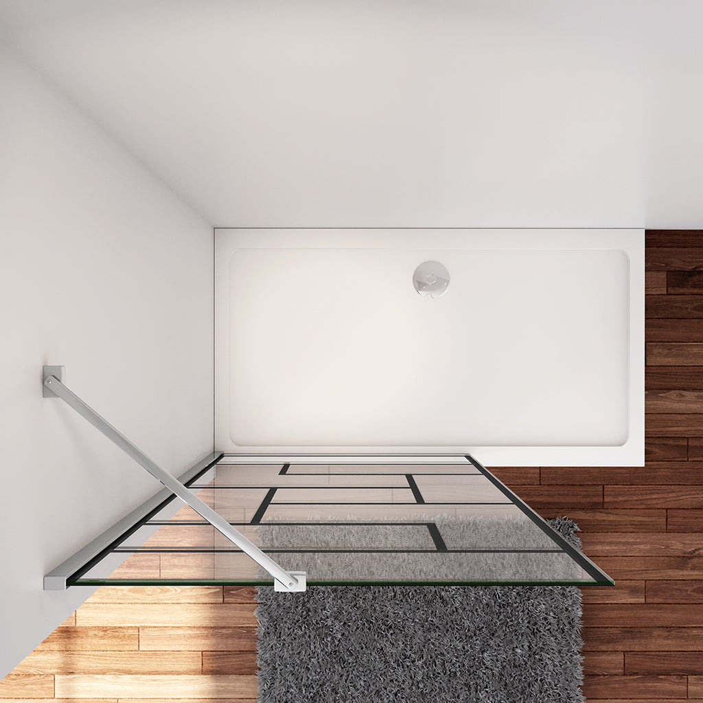 Duschabtrennung Duschwand 80 x H.200 cm 8mm NANO Glas Aluminium Duschhaus