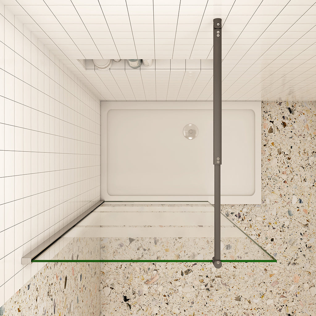 Duschkabine Walk In Seitenwand alleinstehend Dusche 6mm Glas H.190 cm