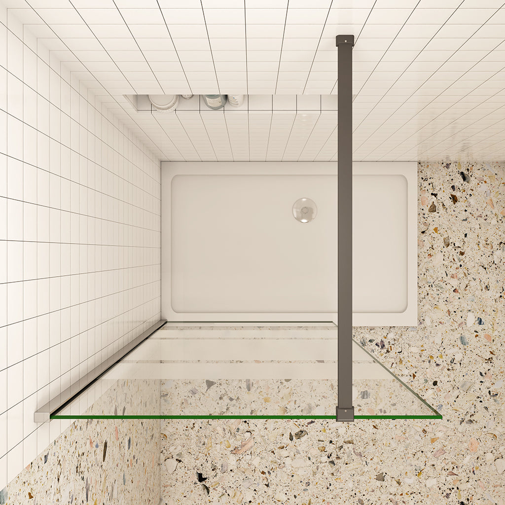 Duschwand Walk In Duschtrennwand 6mm NANO Glas H.190 cm Dusche