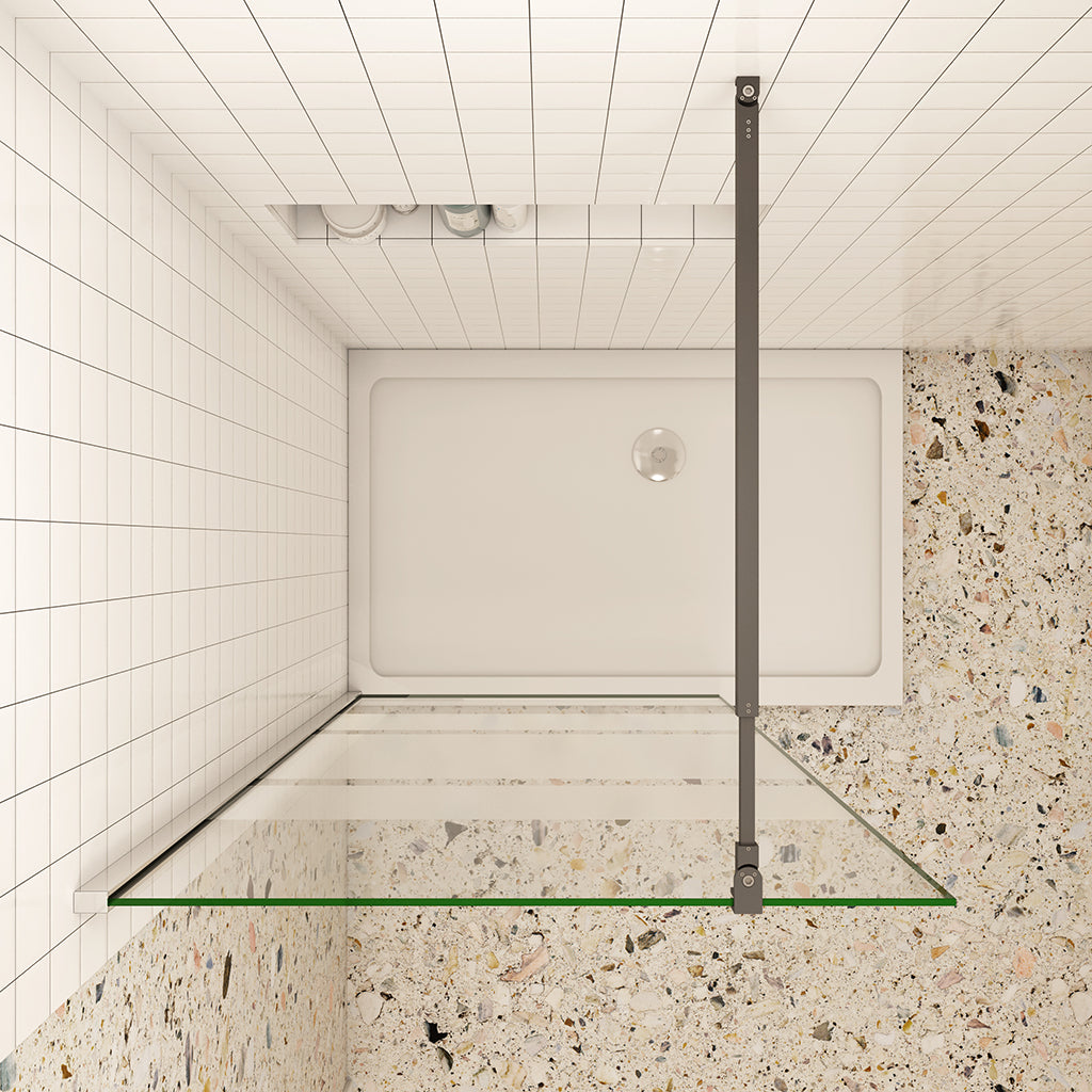 Walk In Duschwand H.190 cm NANO Glas Duschabtrennung Duschkabine