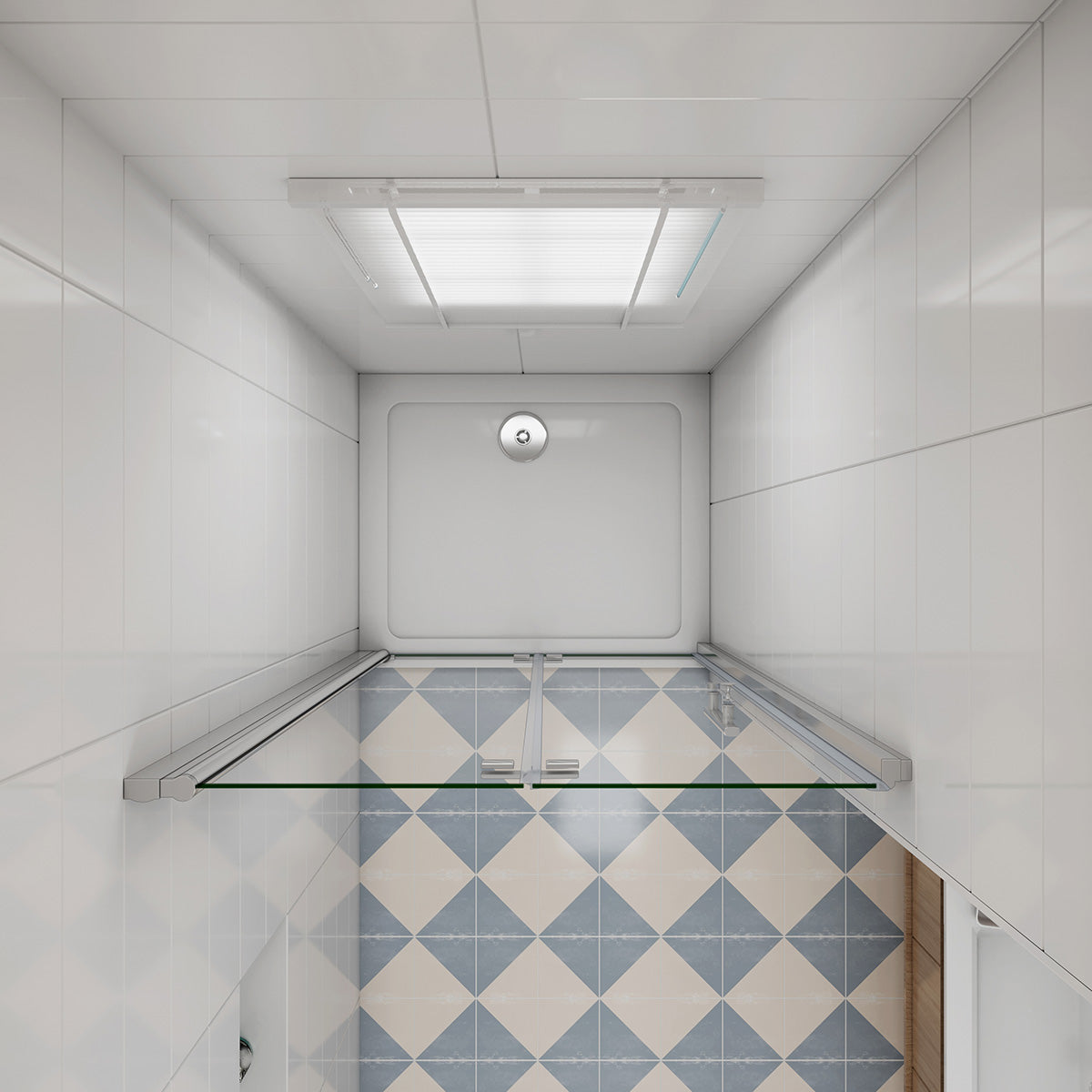 Nischentür 90 cm Höhe 195 cm Glas Drehfalttür Dusche Duschabtrennung