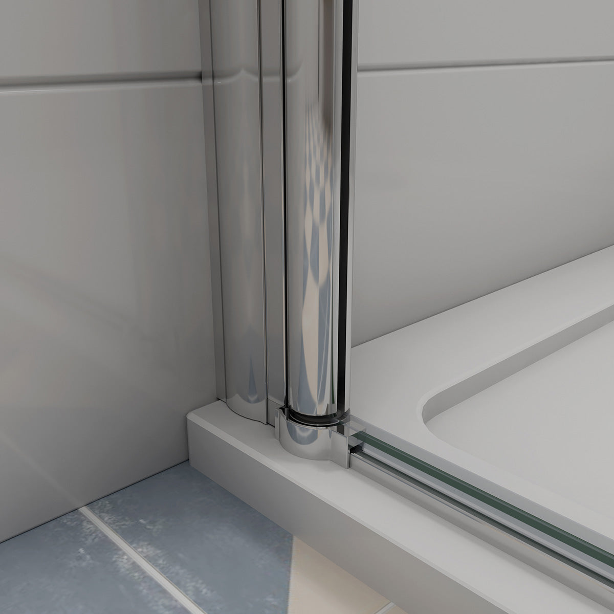 Nischentür Dusche Duschabtrennung 90 cm Höhe 195 cm Glas Drehfalttür