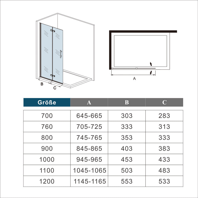 Walk-In Duschen Duschkabine duschwand Glas begehbare dusche