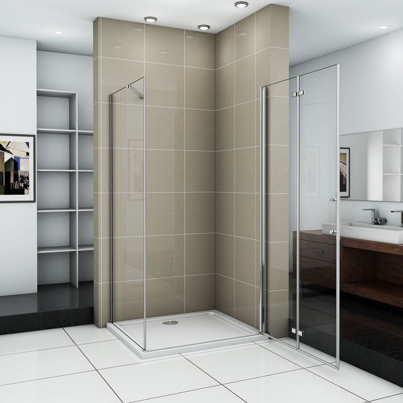 Duschkabine glastür nische dusche Drehtür