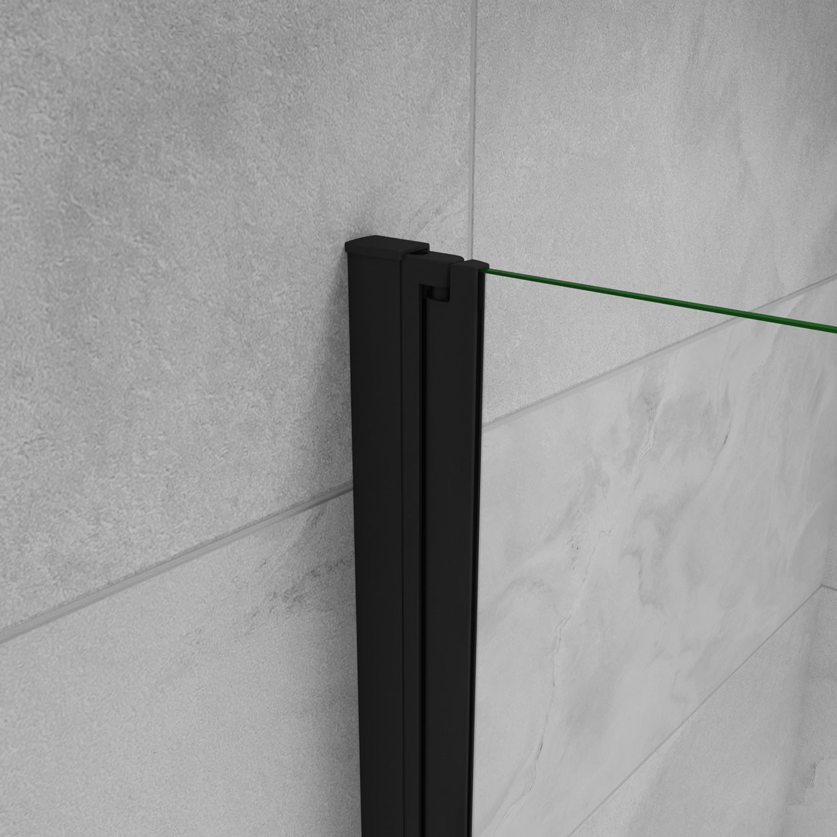 Duschabtrennung Nischentür 76 cm Höhe 195cm Faltbar+Drehbar schwarz Dusche