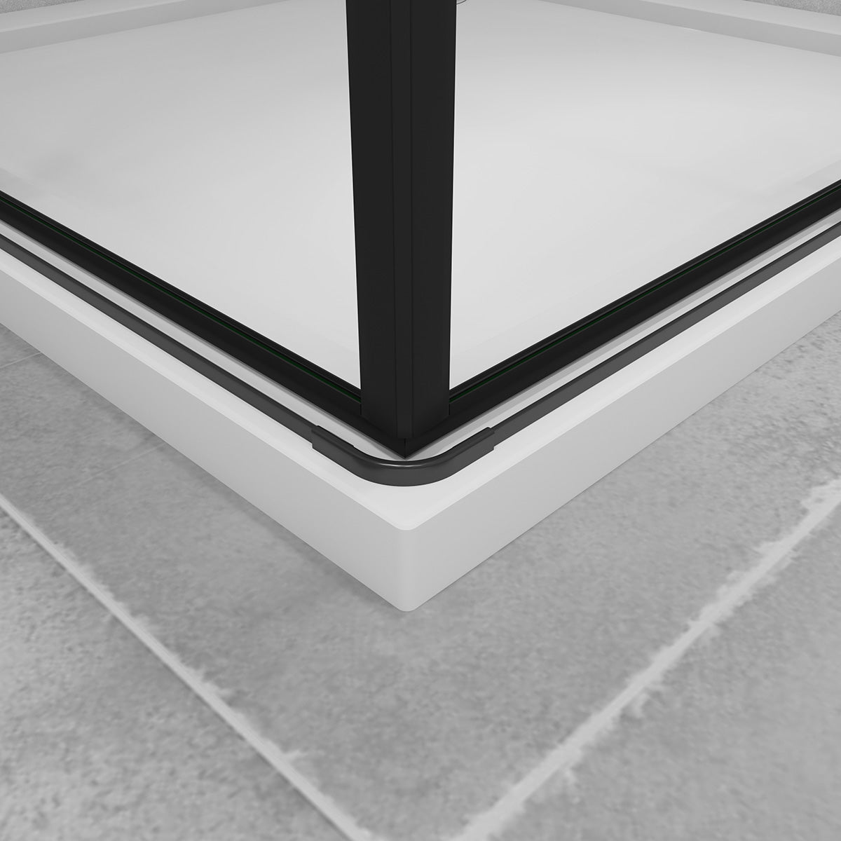 Eckeinstieg Dusche Duschabtrennung Duschkabine schwarz 80x80 cm Höhe 195cm Faltbar+Drehbar