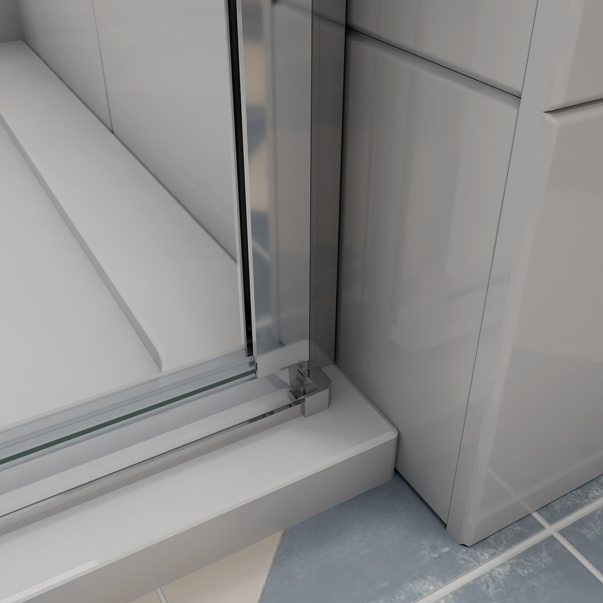 Nischentür Dusche Duschabtrennung Drehtür 100 cm Höhe 185 cm 8mm NANO Glas