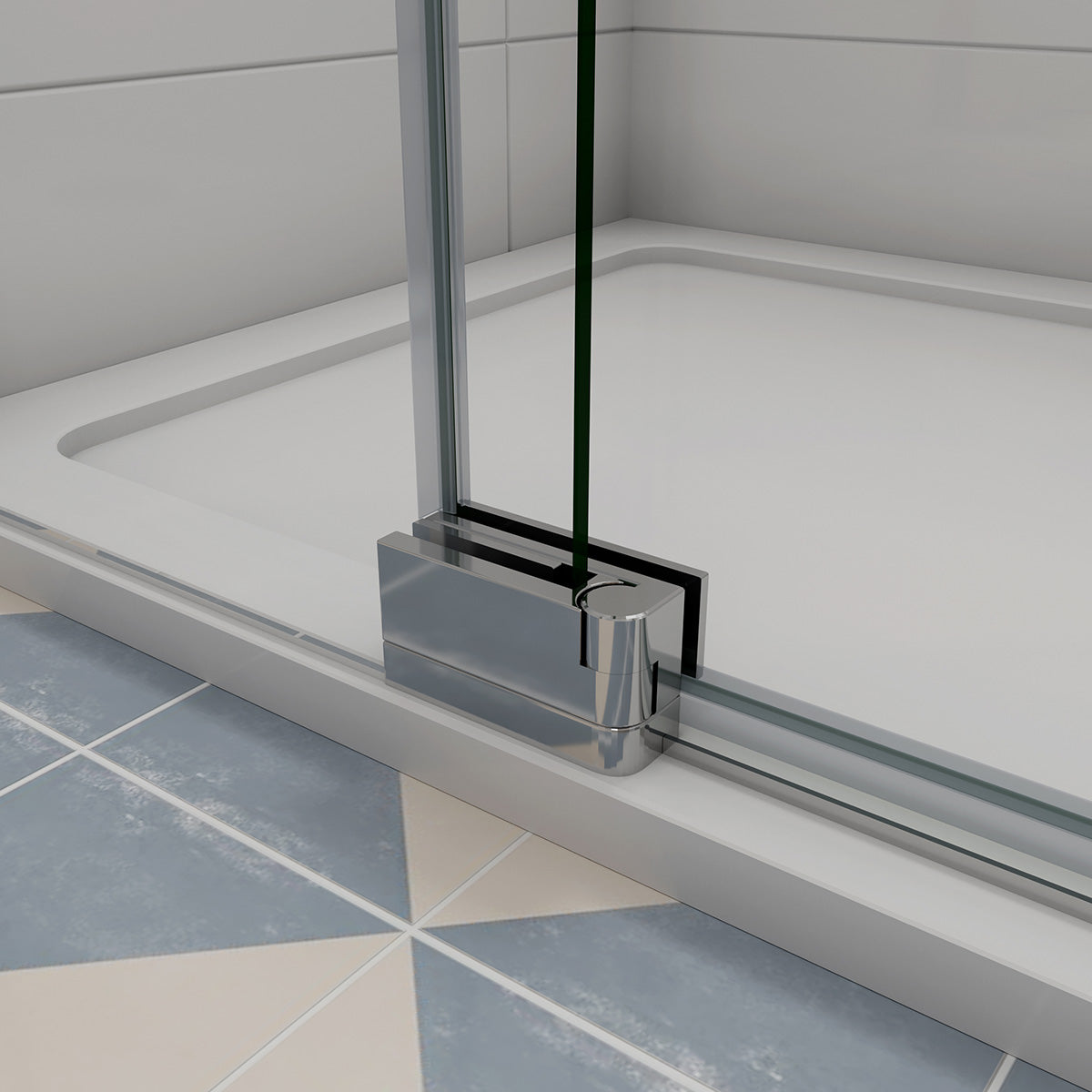 Nischentür 8mm NANO Glas Drehtür 90 cm Höhe 195 cm Dusche Duschabtrennung