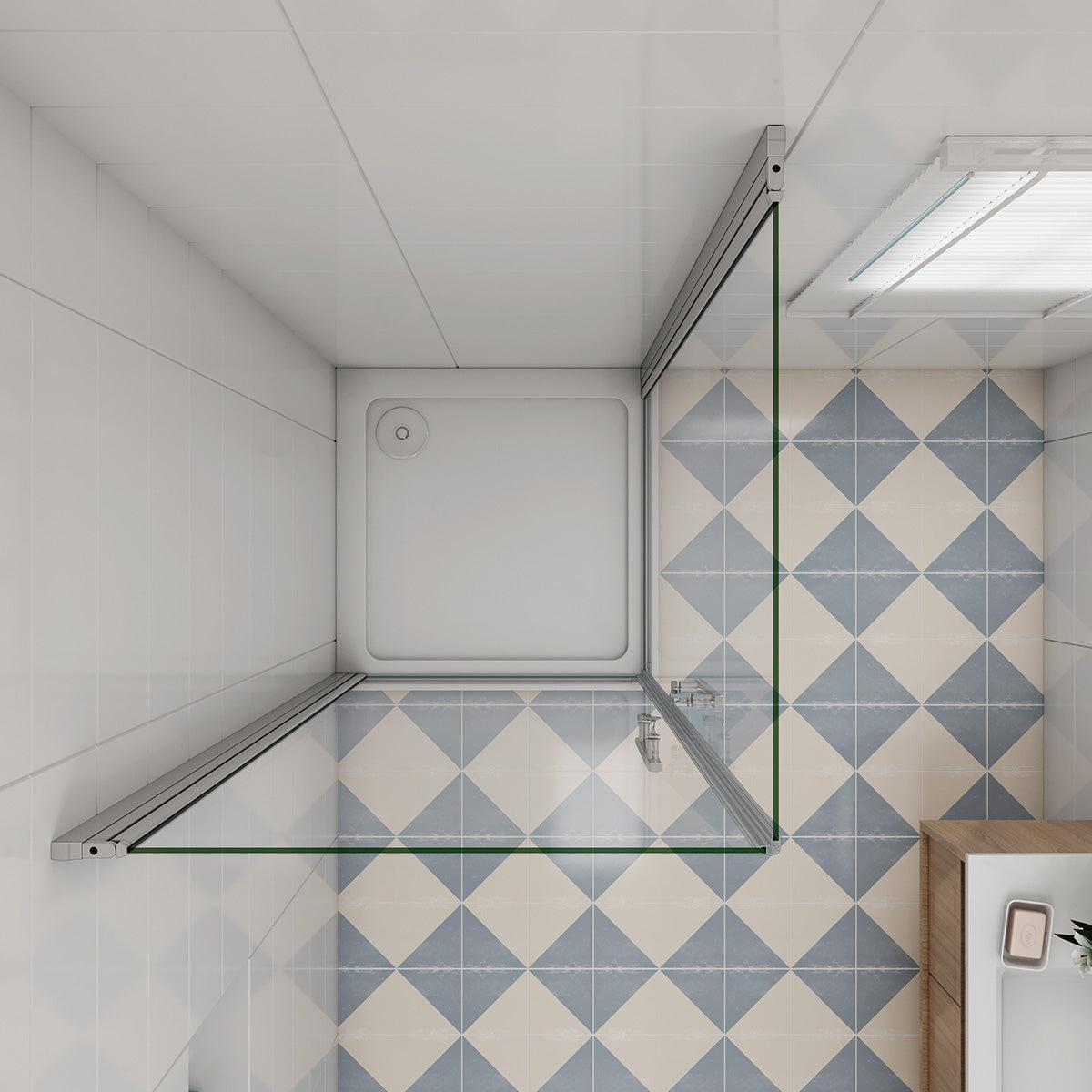 Eckeinstieg Duschkabine Dusche 76x76 cm Höhe 195cm Duschabtrennung