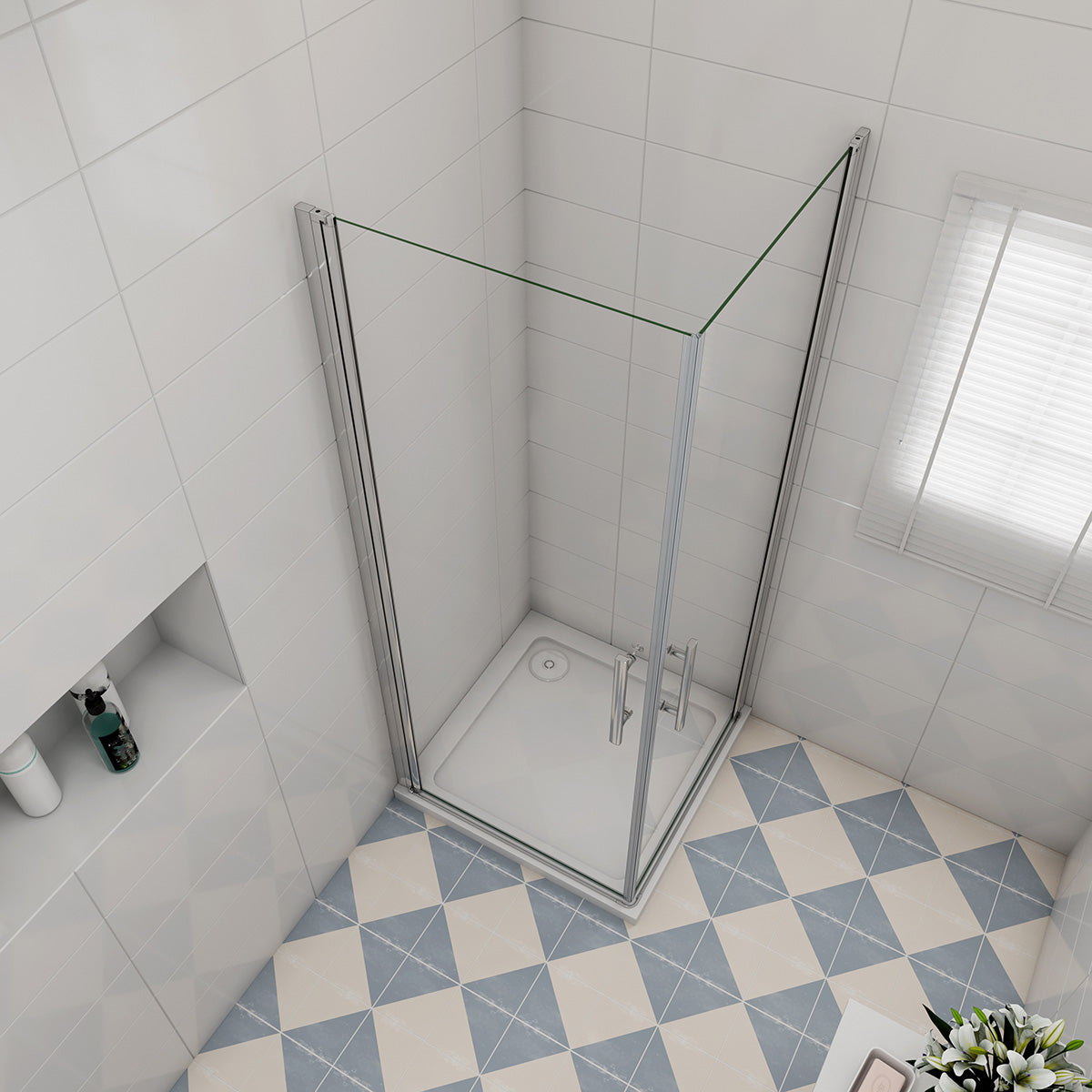 Eckeinstieg Duschkabine Dusche Duschabtrennung 80x80 cm Höhe 195cm