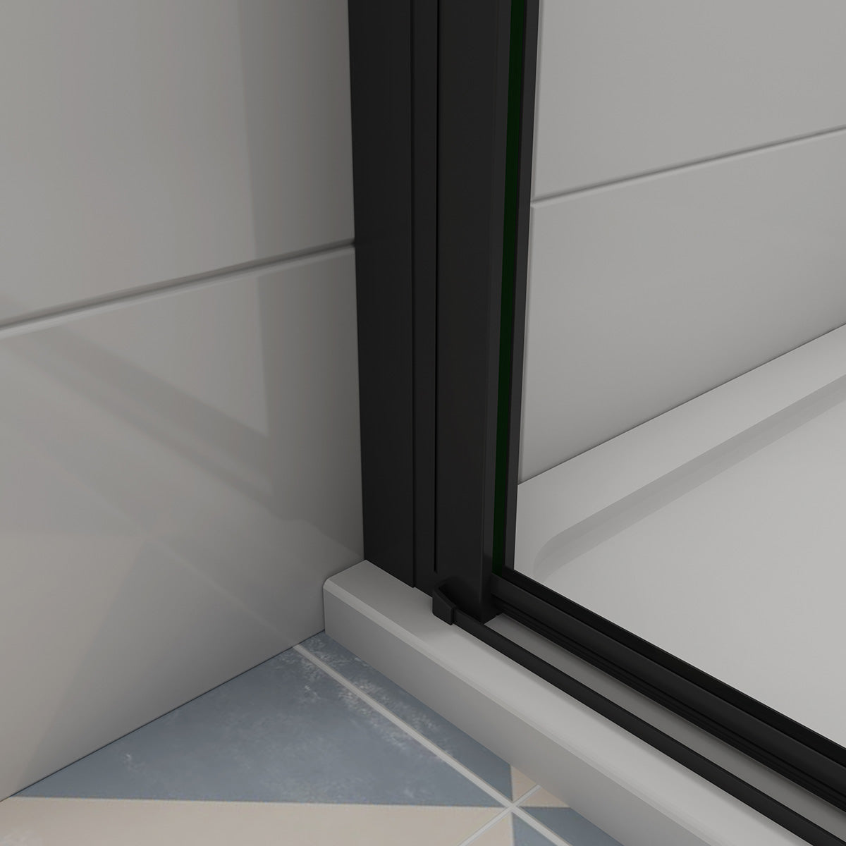 Walk in Duschtür 96 cm Höhe 200 cm Glas Drehtür Dusche Duschabtrennung